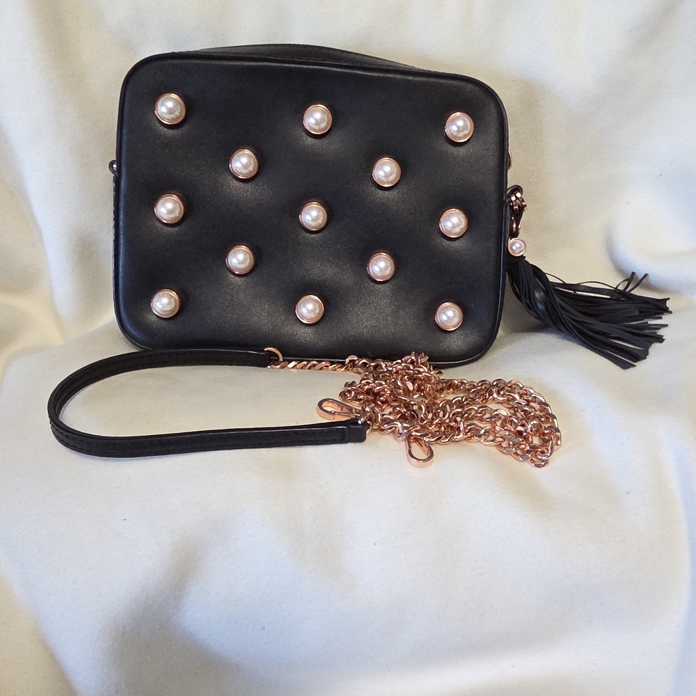 GUC - Ted Baker London Alessia Black Crossbody Bag with Pearl Embellishments